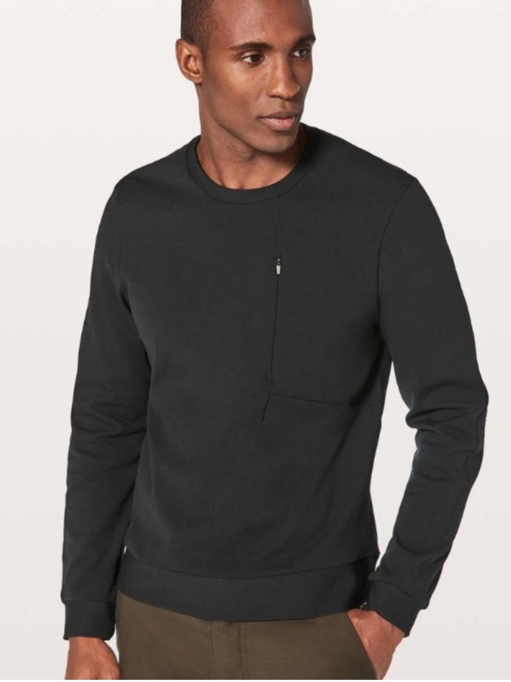 Lululemon Mens Sojourn Long Sleeve Crew Black Small S sweatshirt pullover shirt